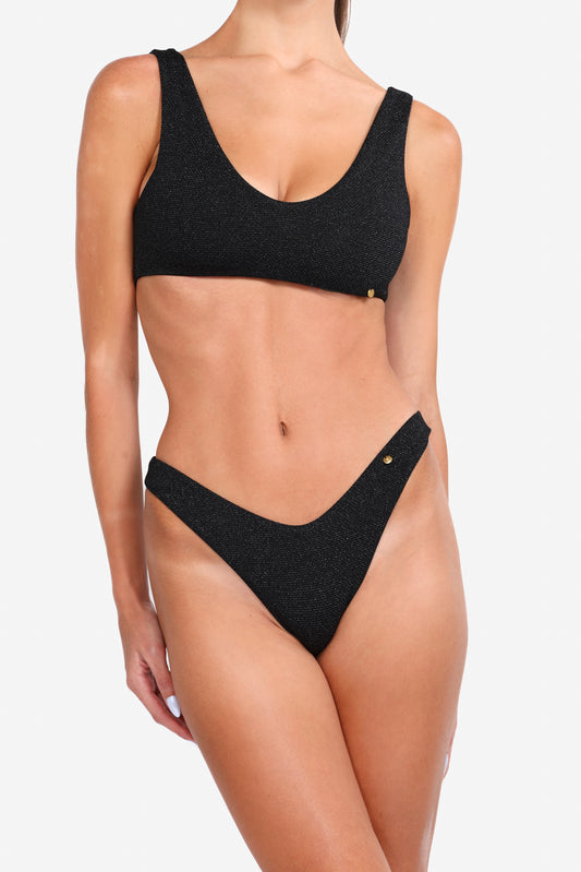 Stardust Bikini Set, Scoop Top, High Cut - Low Rise Bottom