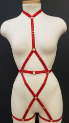 HONEY HARNESS FULL BODY - RED Sexy Harness Strappy BodyHarness Lingerie ADARABYCAROLB Intimates 